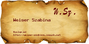 Weiser Szabina névjegykártya
